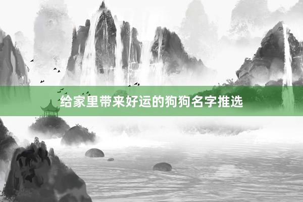 给家里带来好运的狗狗名字推选