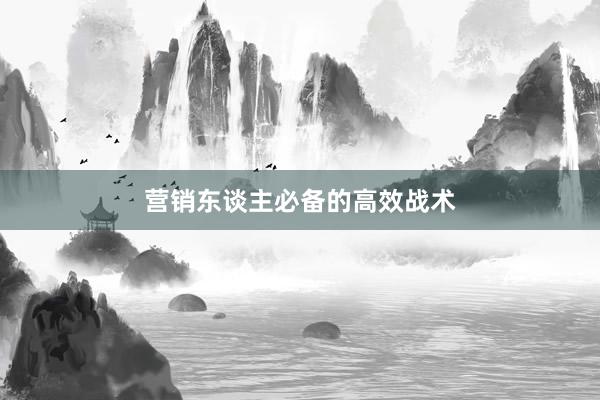 营销东谈主必备的高效战术